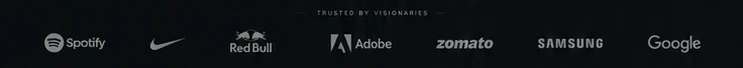 Client logo bar: trusted by visionaries